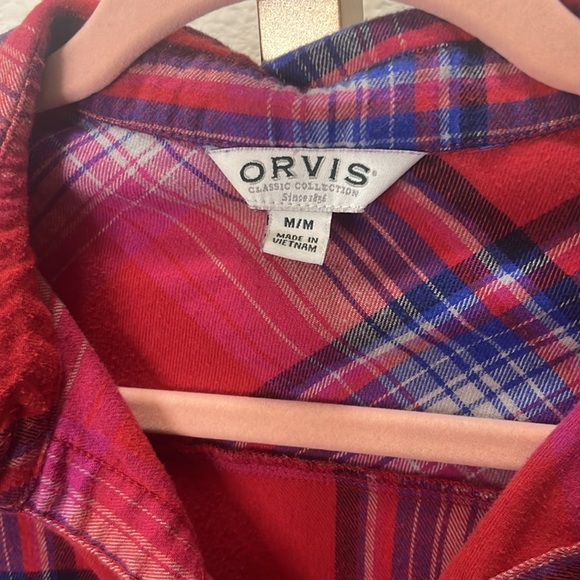 Orvis Soft Flannel Shirt Red Plaid Medium - Picture 2 of 5